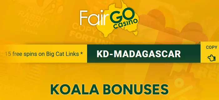Koala bonuses at FairGo casino