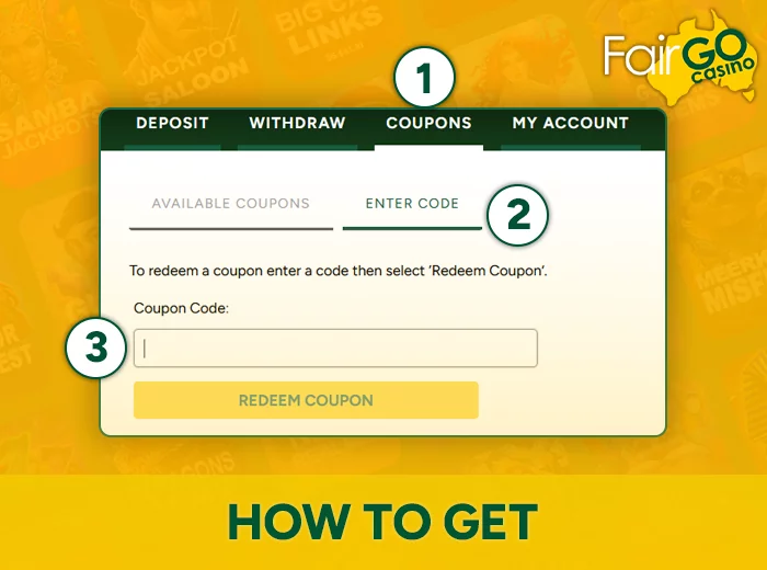 Instructions on how to get a no deposit bonus at FairGo casino