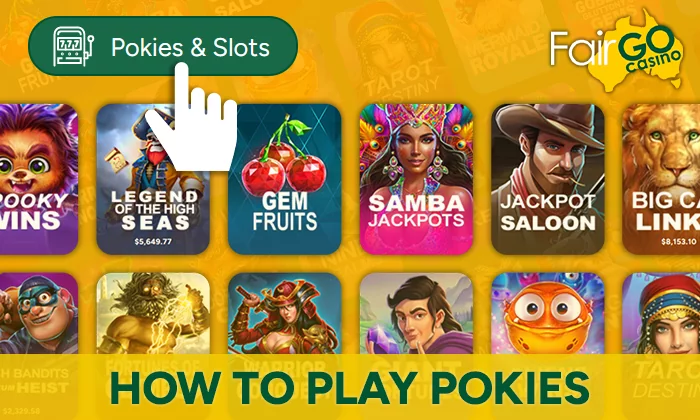Instructions on how to start playing pokies at FairGo Casino