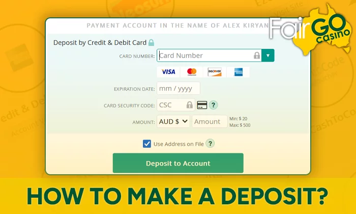 How to make a deposit via Visa at FairGo Casino in Australia