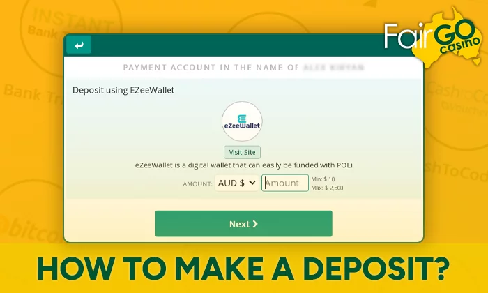 How to make a deposit via eZeeWallet at FairGo in Australia