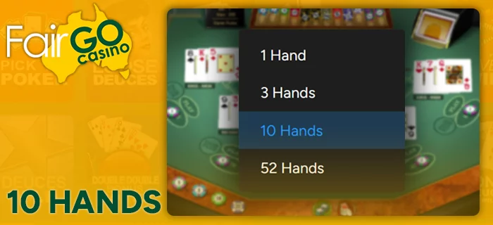 10 hands poker at FairGo Casino