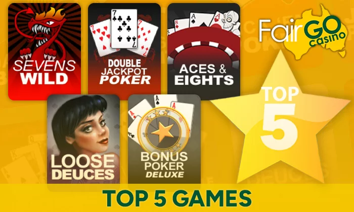 Top 5 Poker Games at FairGo casino in Australia