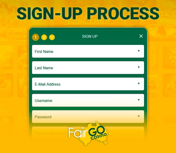 The registration process on the site Fair Go casino - step-by-step instructions